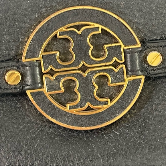 Tory Burch Black Leather Amanda Flap Continental Wallet - Picture 2 of 11